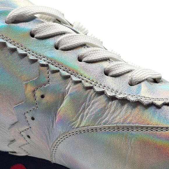 Christian Louboutin Loubishark Iridescent Sneakers - Laser Silver EU 44 / US 11 - Picture 10 of 12